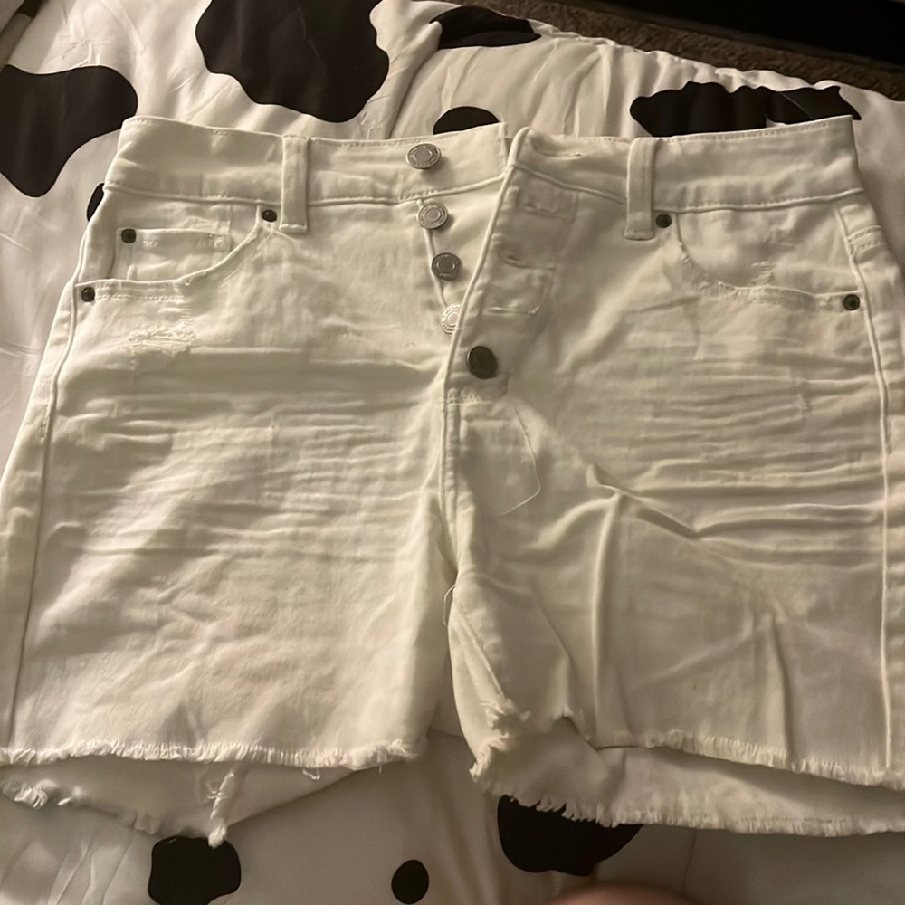 White denim shorts